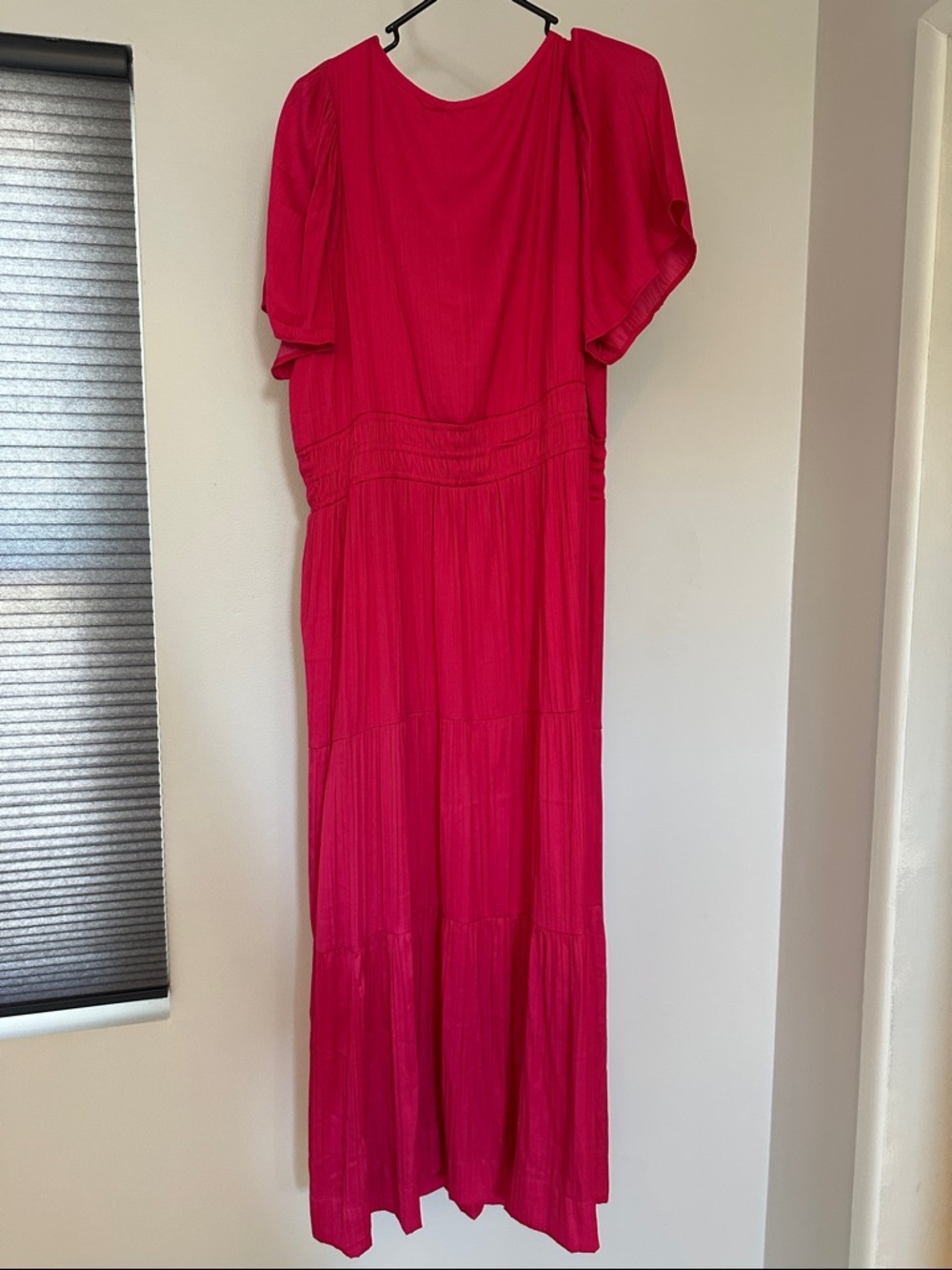 Anthropologie Sommerset Hot Pink V-Neck Maxi Dress - Picture 4 of 4